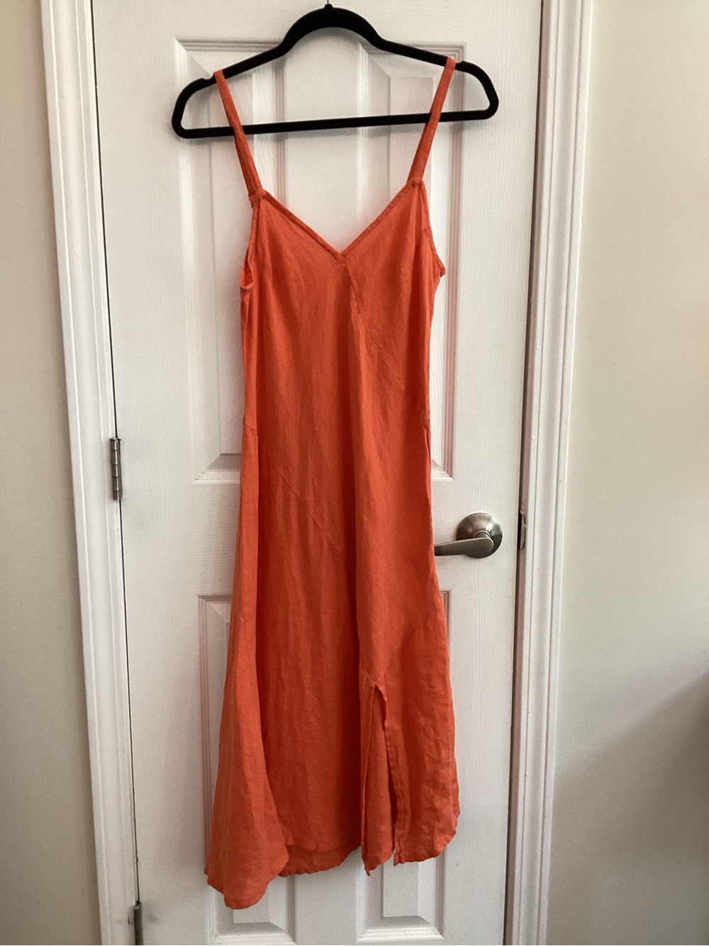 JAMS WORLD Orange Linen Asymmetrical Midi Dress Size Medium